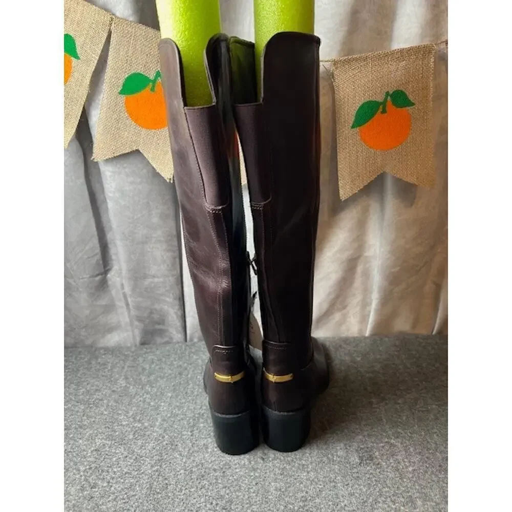 Naturalizer 27 EDIT Edda Dark Brown Leather Wide Calf Knee High Boot. Sz: 7M WC - Picture 5 of 12